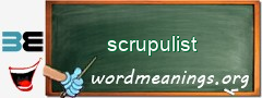 WordMeaning blackboard for scrupulist